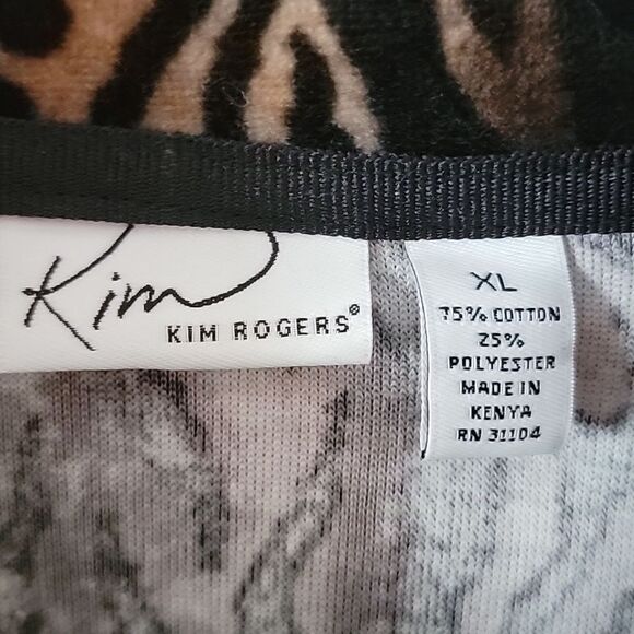 Kim Rogers velour animal print zip up. Size XL - Picture 3 of 8